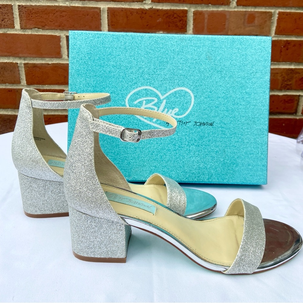 Betsey Johnson Silver Glitter Heels